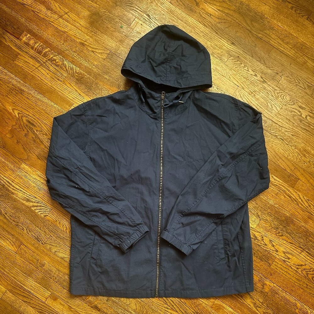 Uniqlo Navy Blue Lightweight Hooded Packable Jacket - XL
